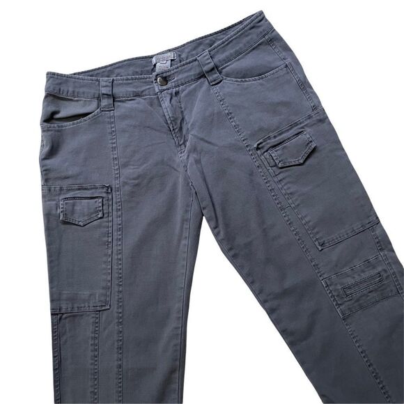 Sundance Womens Charcoal Gray Utility Cargo Pants drawcord hem Cotton‎ blend sz4 - Picture 2 of 8